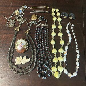 Lot of Vintage Jewelry Necklaces Brooch Signed Sterling Charms Laguna Japan